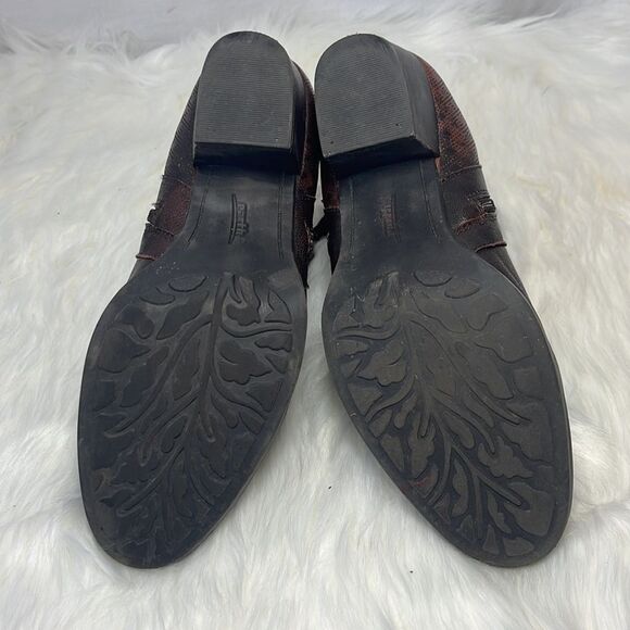 Earth Shoes Osprey Dark Brown Rushoff Leather Booties Sz 8 - Picture 6 of 7